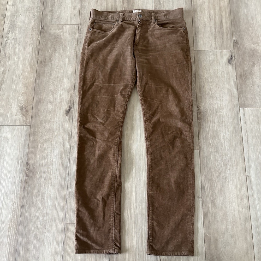 J.Crew 484 Corduroy Pants Men's 32x34 Brown Slim Fit Stretch Casual Chino Pants